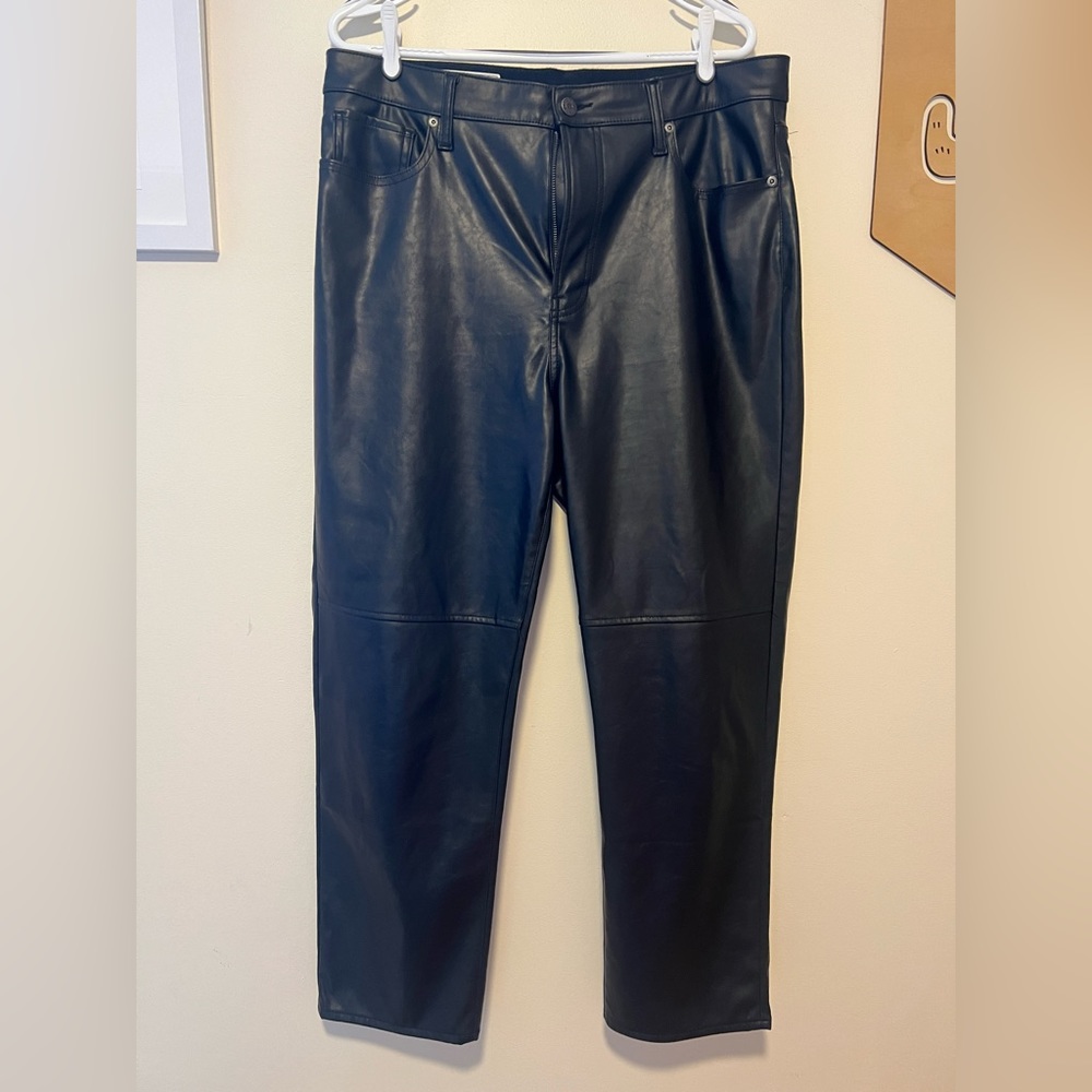 Gap Cheeky Straight Sky High Faux Leather pants